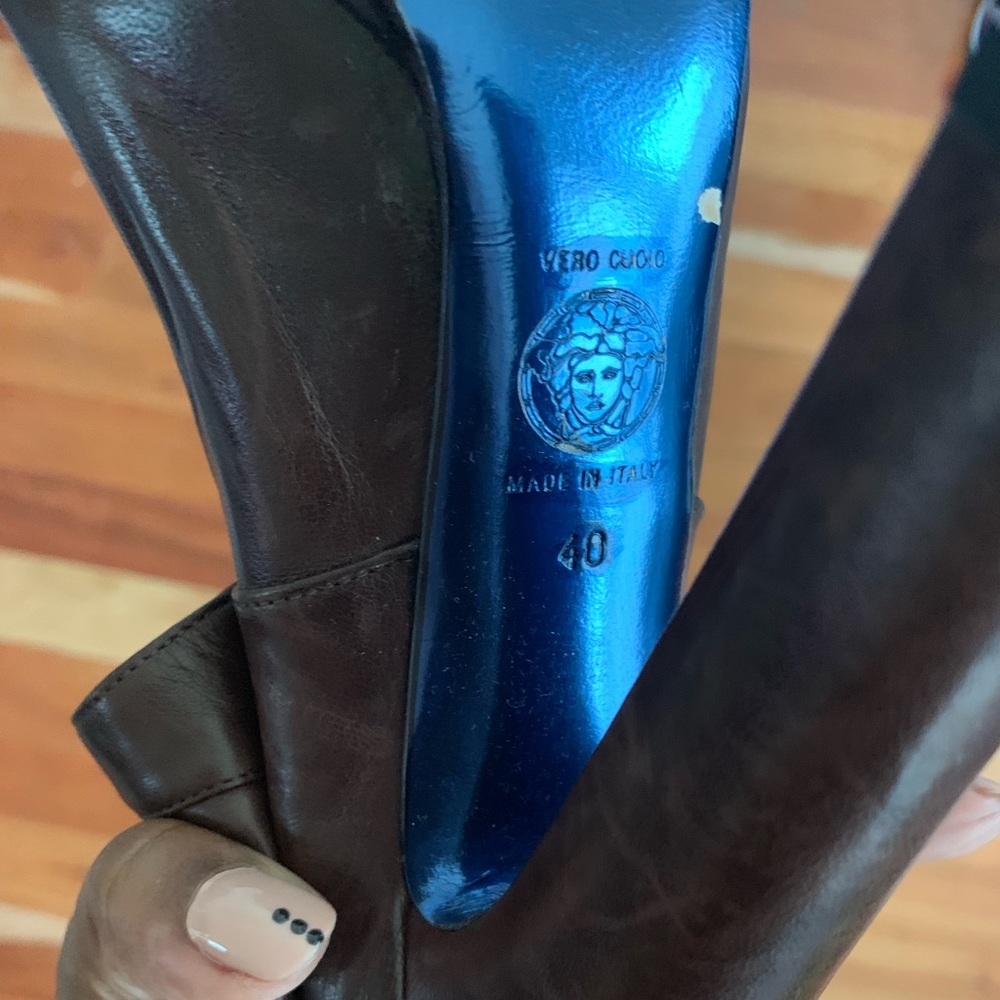 *NEW* Authentic Versace Knee-High Cutout Boots - Picture 5 of 8
